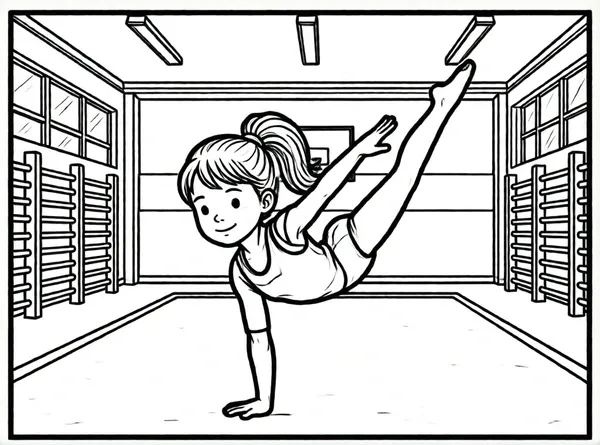 niña haciendo gimnasia
