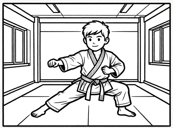 niño practicando karate