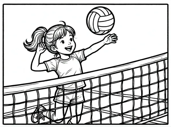 niña jugando voleibol