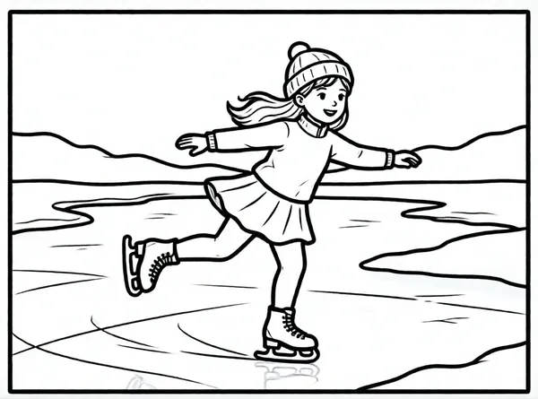 niña patinando sobre hielo