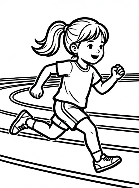 niña corriendo en pista
