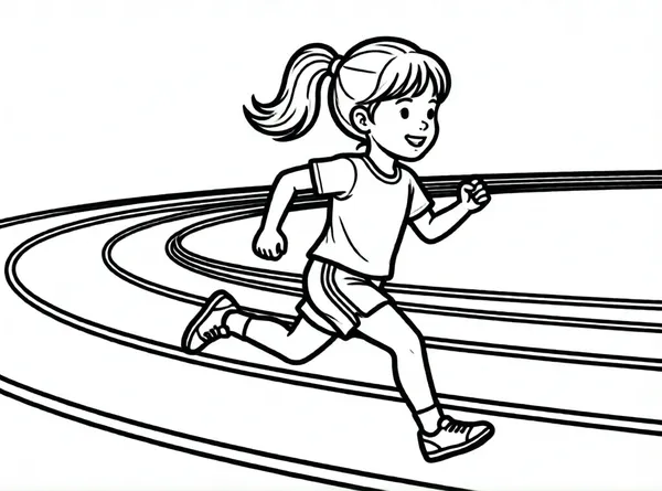 niña corriendo en pista