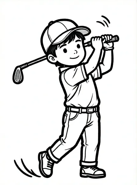 niño jugando al golf