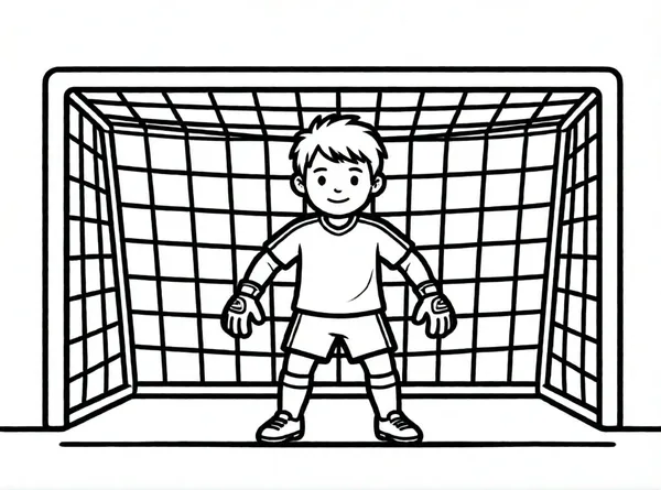 portero de fútbol atento