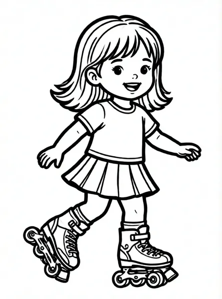 niña con patines ruedas