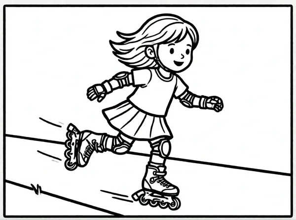 niña con patines ruedas