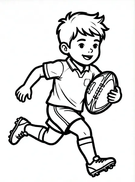 niño jugando al rugby
