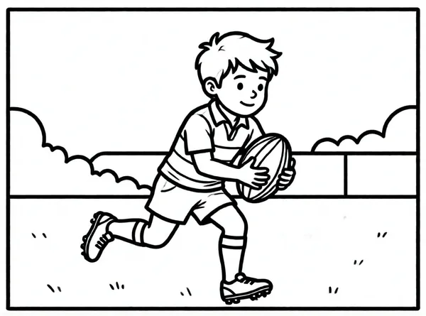 niño jugando al rugby
