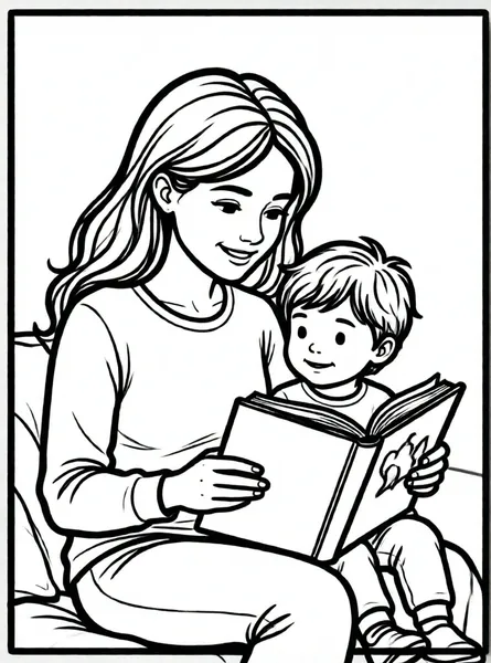 mamá leyendo un cuento