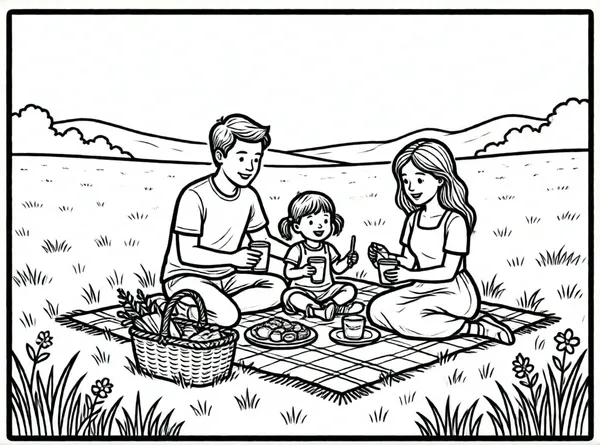 picnic familiar en el parque