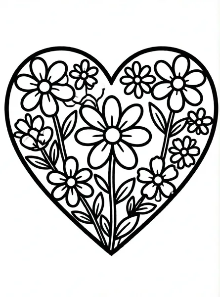 corazón gigante con flores