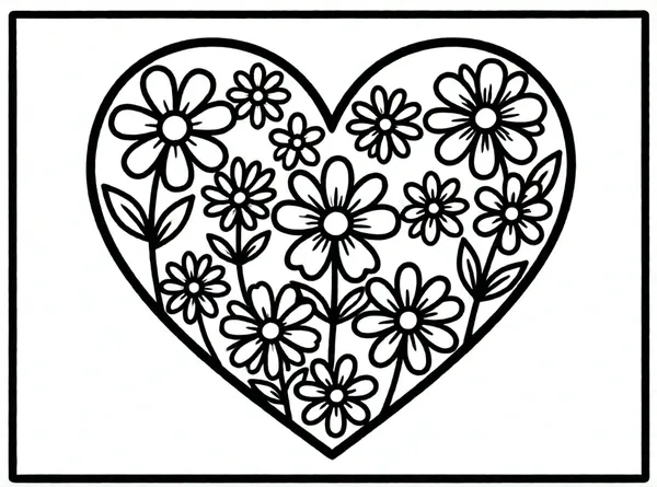 corazón gigante con flores