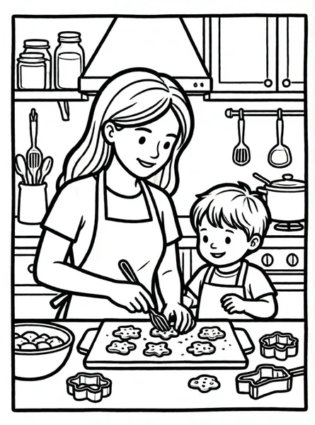 mamá horneando galletas