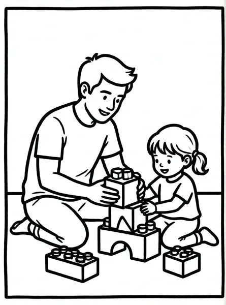 papá y yo con bloques
