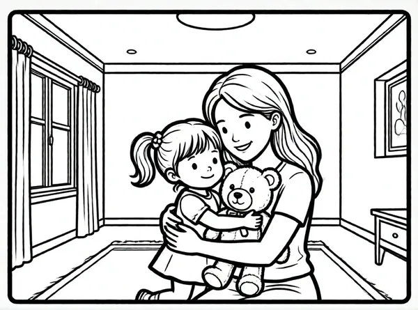 abrazo con oso de peluche