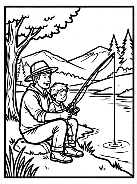 papá y yo pescando