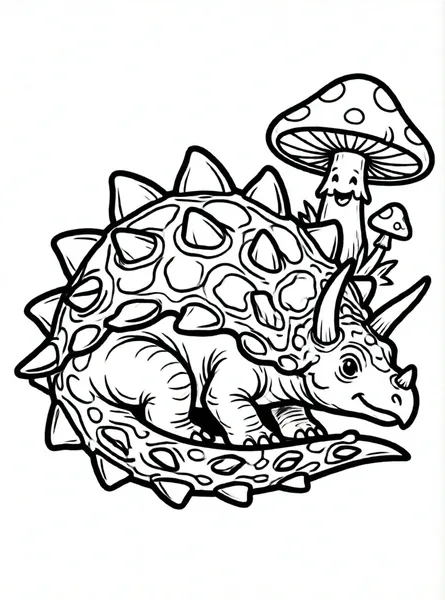 anquilosaurio y un hongo lindo