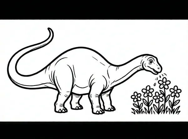 el diplomodocus y sus flores
