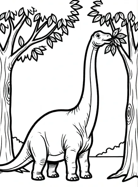 brachiosaurio comiendo hojas de un árbol