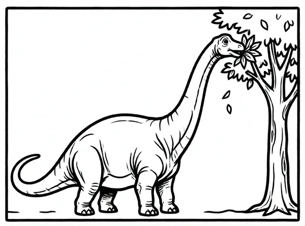 el brachiosaurio comiendo hojas