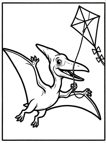 pterodáctilo volando con su cometa