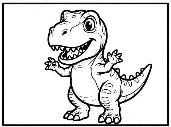 bebe t-rex saludando