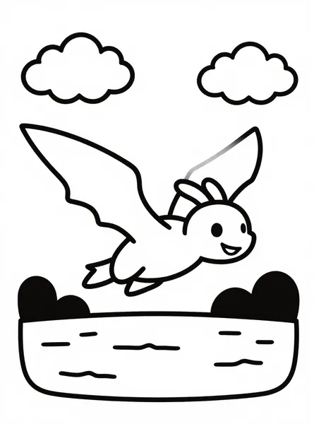 pterodáctilo volando sobre el lago