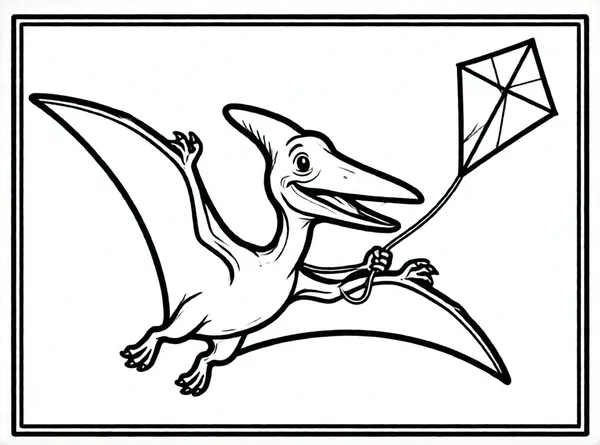 pterodáctilo volando con su cometa