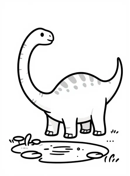 diplodocus bebiendo en el estanque