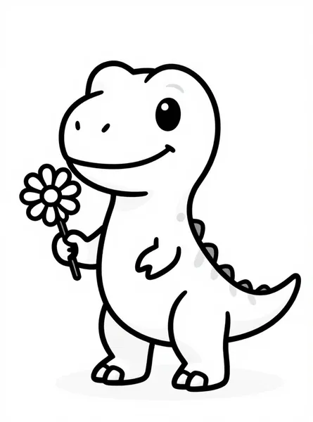velociraptor tierno con margarita