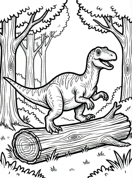 el iguanodon saltando en el bosque