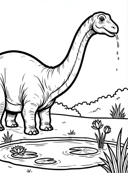 brachiosaurus bebiendo agua