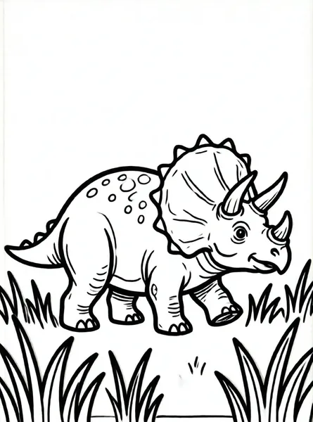 triceratops caminando por el pasto