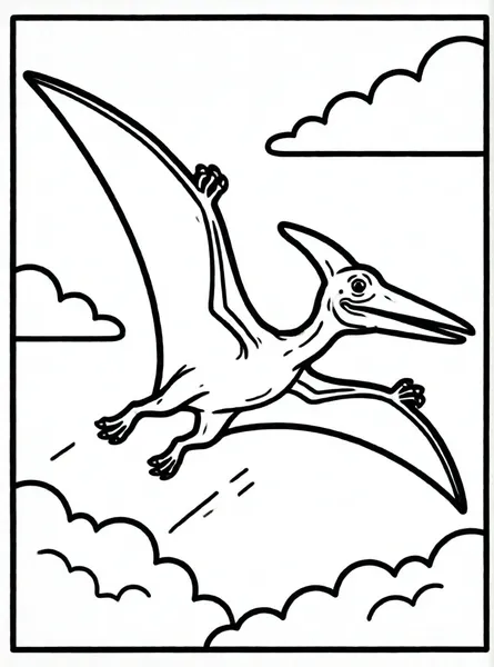 pterodáctilo volando entre nubes