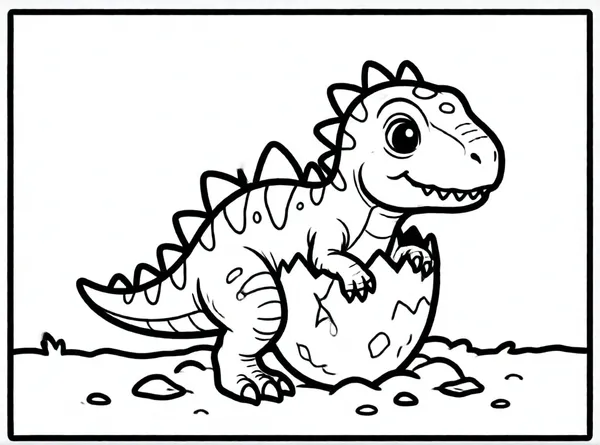 dinosaurio bebé saliendo del huevo