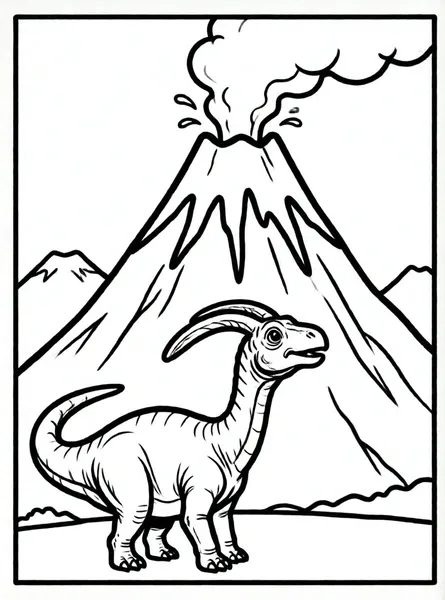 parasaurolophus frente a volcan
