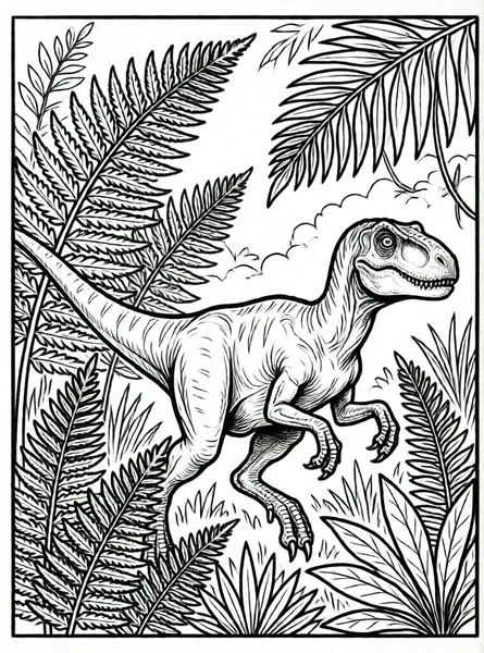 velociraptor corriendo en la selva
