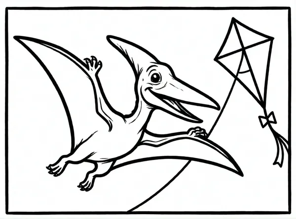 pterodáctilo volando con su cometa