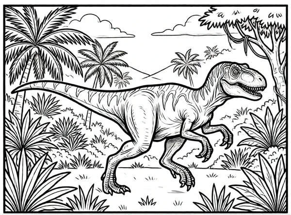 velociraptor corriendo en la selva