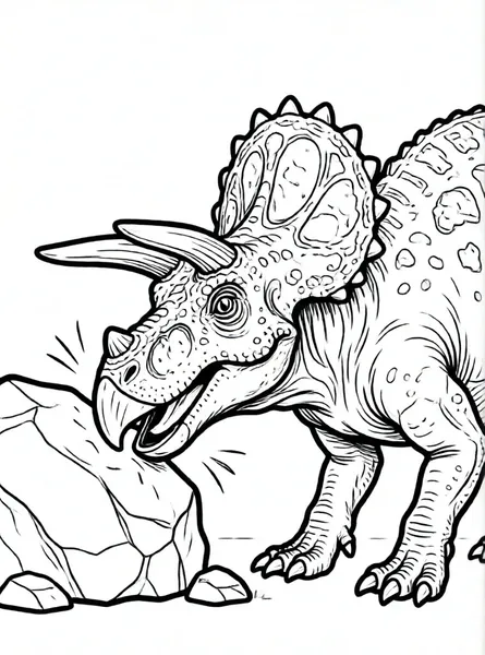 paquicefalosaurio golpeando una piedra