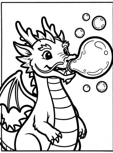 dragon lanzando burbujas de jabón