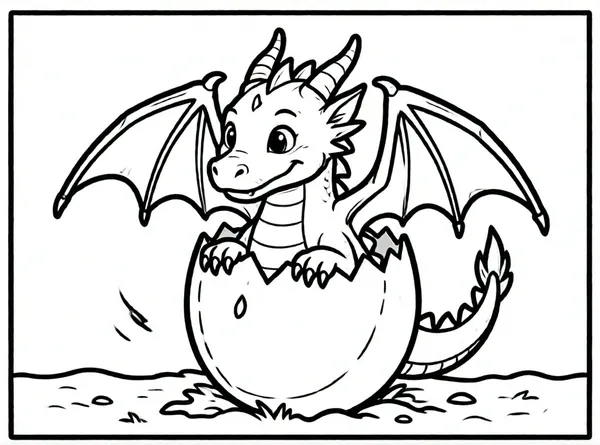 dragon saliendo de su huevo