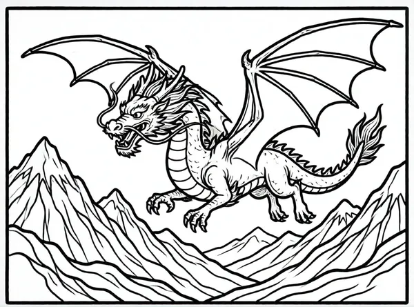 gran dragon volando sobre montañas