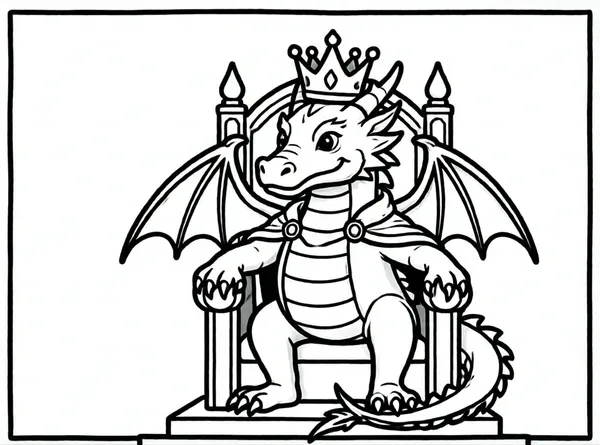 dragon con una corona real