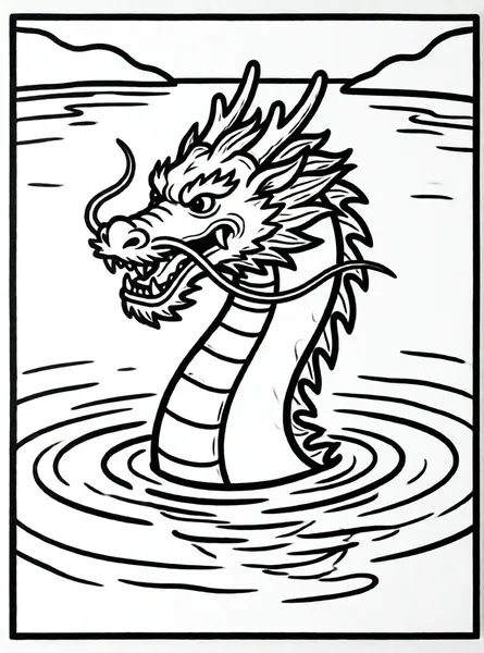 dragon nadando en el lago