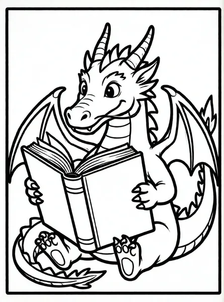 dragon leyendo un libro magico