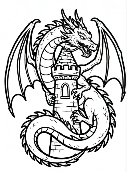 dragon protegiendo el castillo