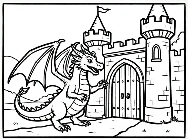 dragon protegiendo el castillo
