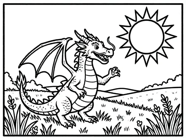dragon saludando al sol