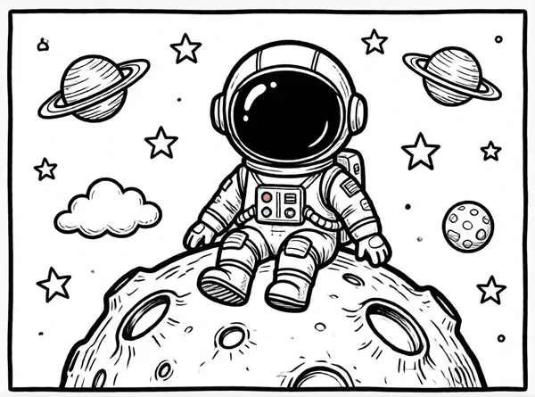 astronauta sentado en la luna